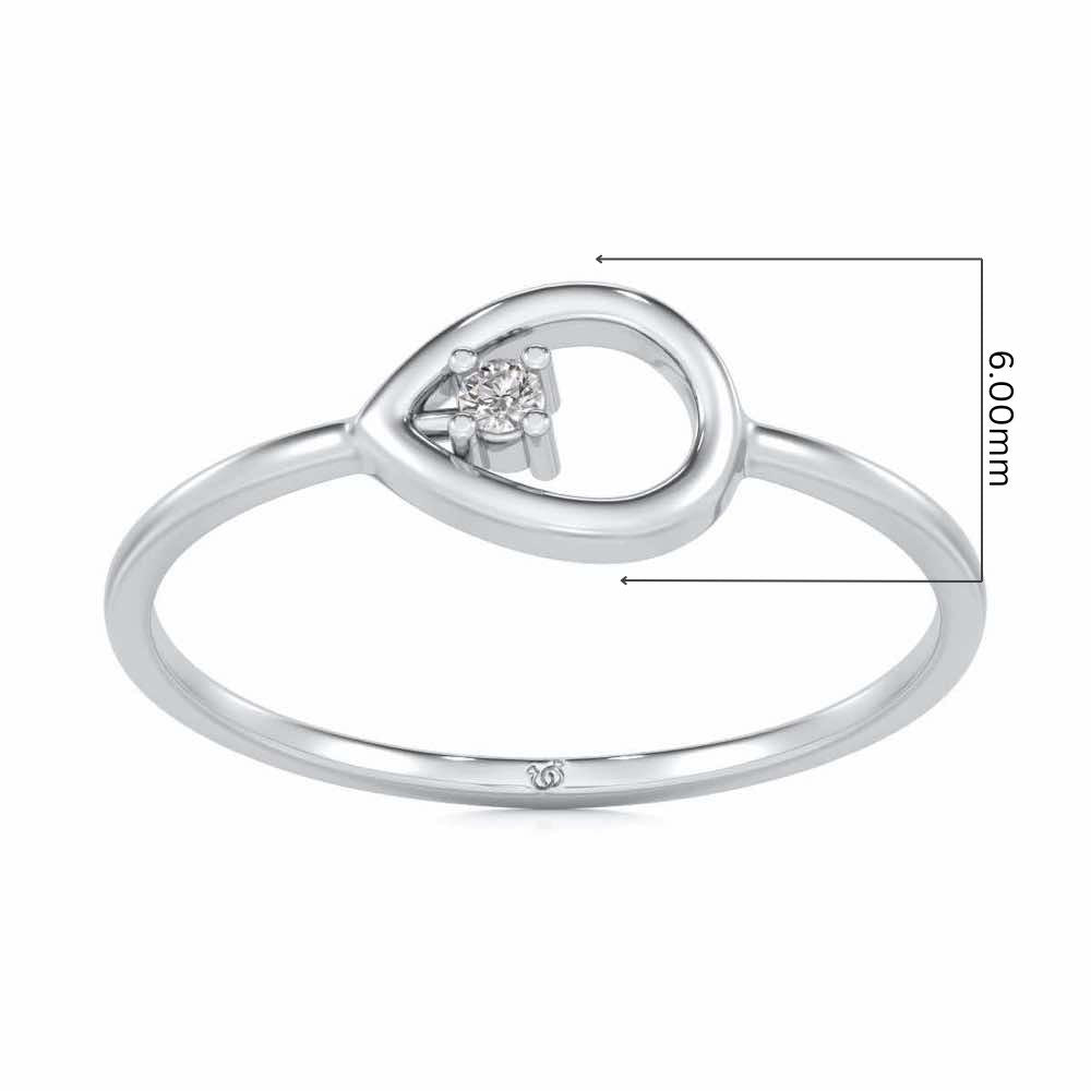 Drop Cord Silver Ring - White Gold - Image 5