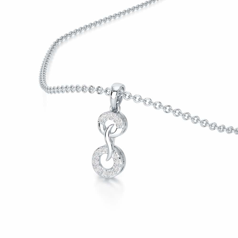 Delicate Halos Silver Pendant - White Gold - Image 2