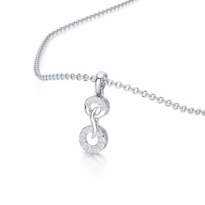 Delicate Halos Silver Pendant - White Gold - Image 2