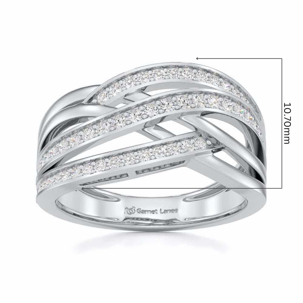 Elegant Edge Silver Ring - White Gold - Image 5
