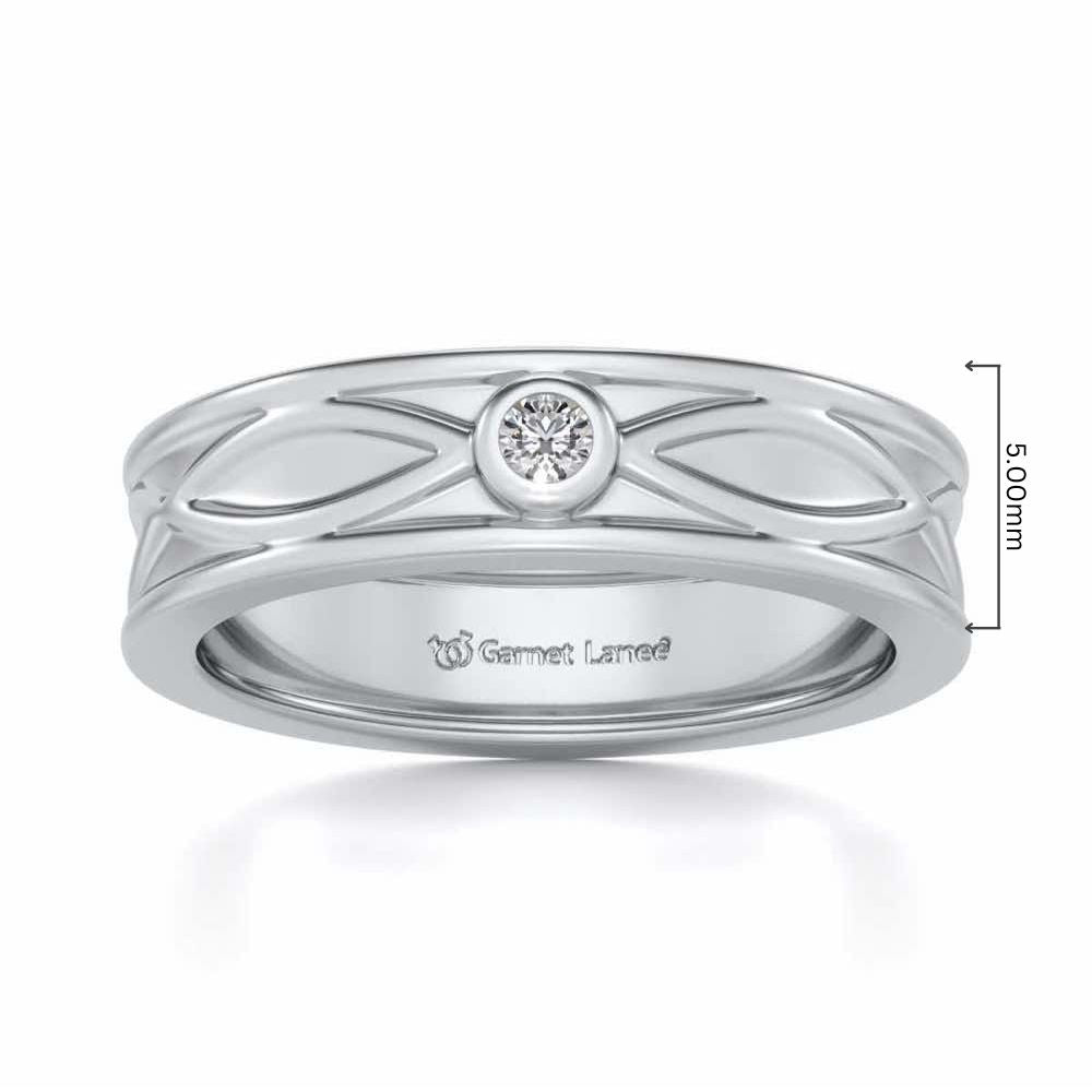 Classic Silver Band Ring - White Gold - Image 5