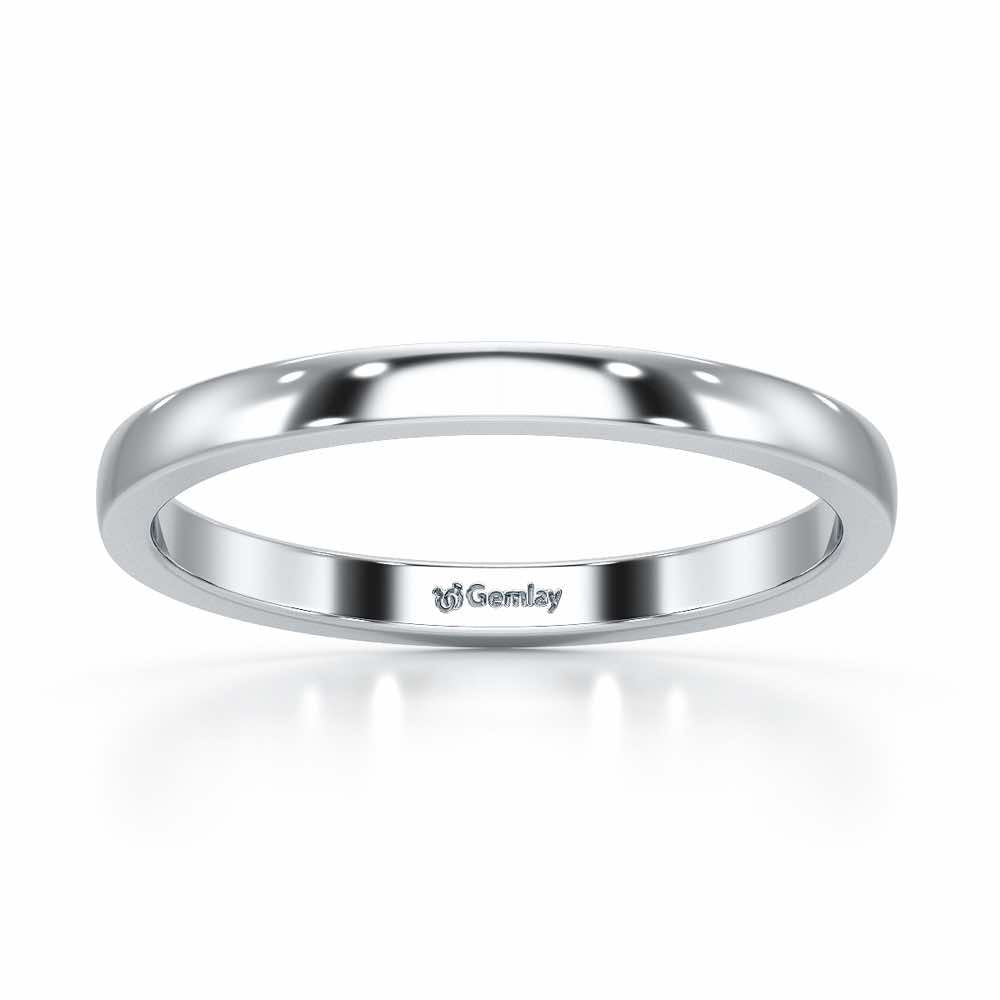 Serene Spark Stackable Silver Ring - White Gold - Image 2