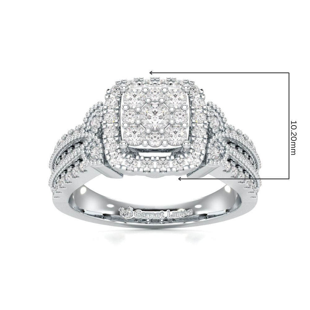 Silk Spark Silver Ring - White Gold - Image 5