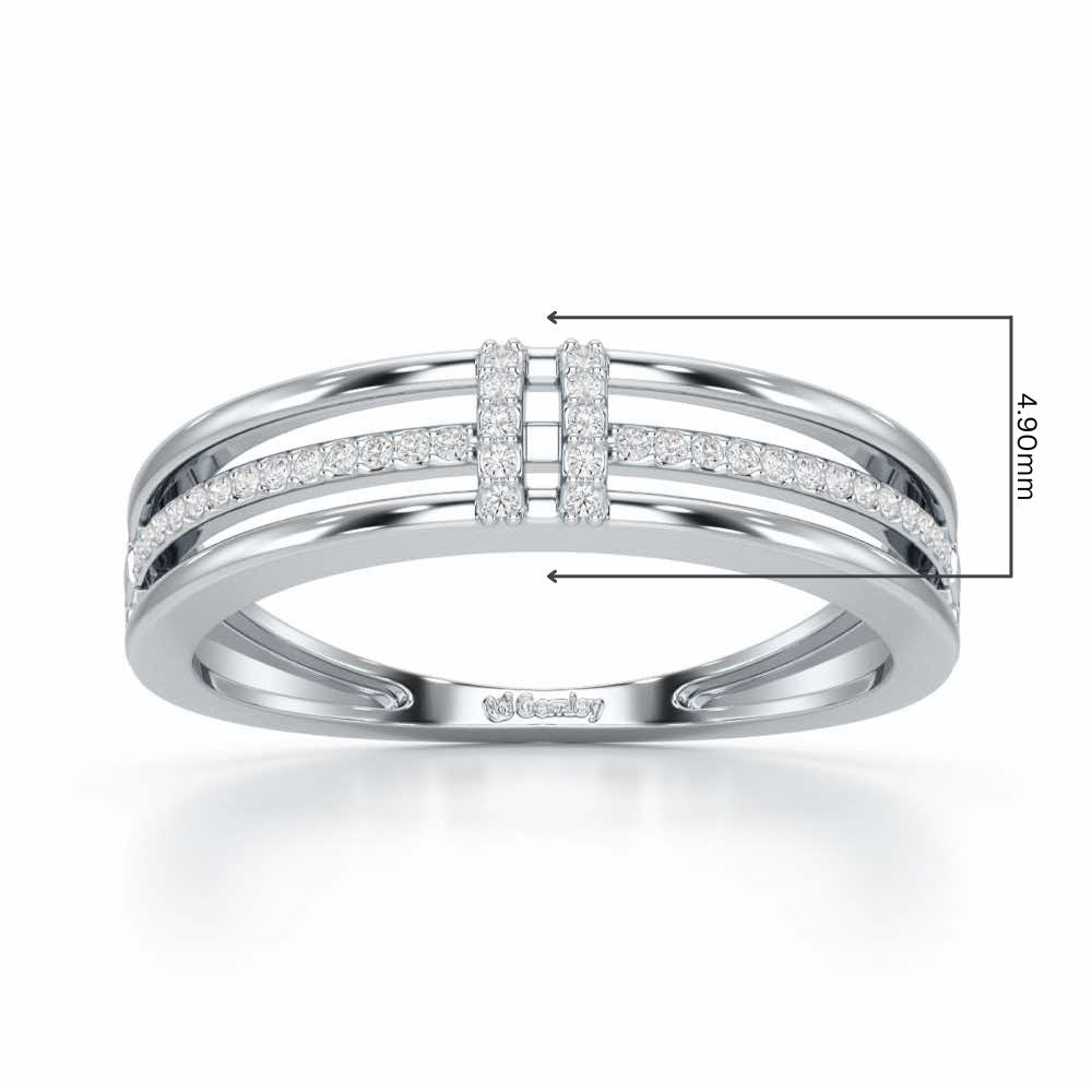 Evoke Shimmer Silver Ring - White Gold - Image 2