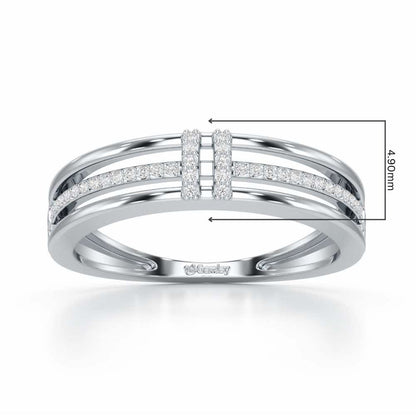 Evoke Shimmer Silver Ring - White Gold - Image 2