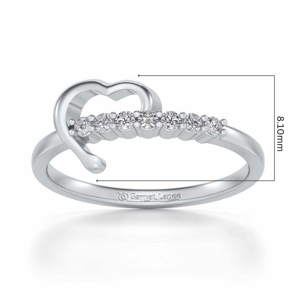 Heart-wise Silver Ring - White Gold - Image 5