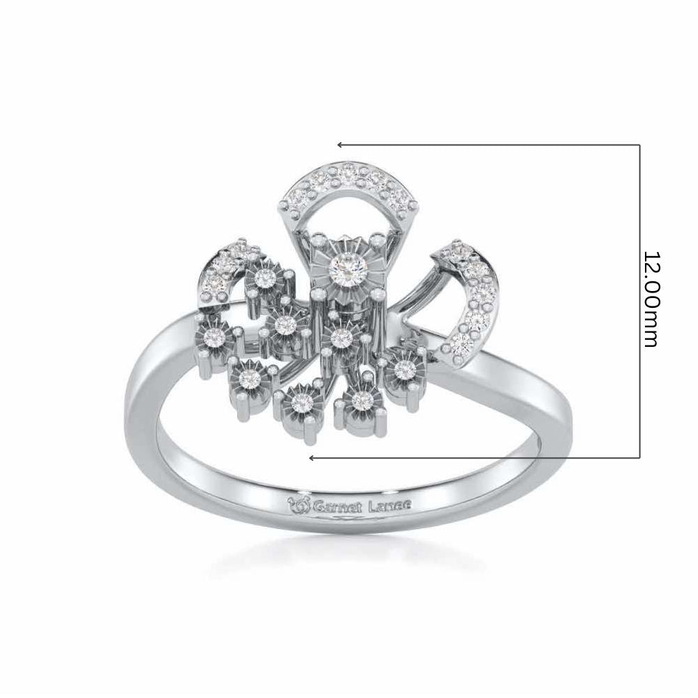 Inaya Glow Silver Ring - White Gold - Image 5
