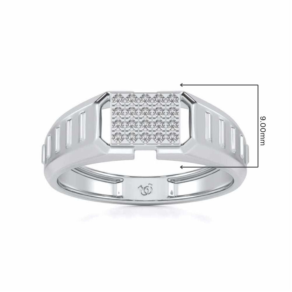 Vesper Silver Ring For Men - White Gold - Image 5