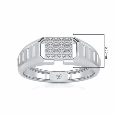 Vesper Silver Ring For Men - White Gold - Image 5