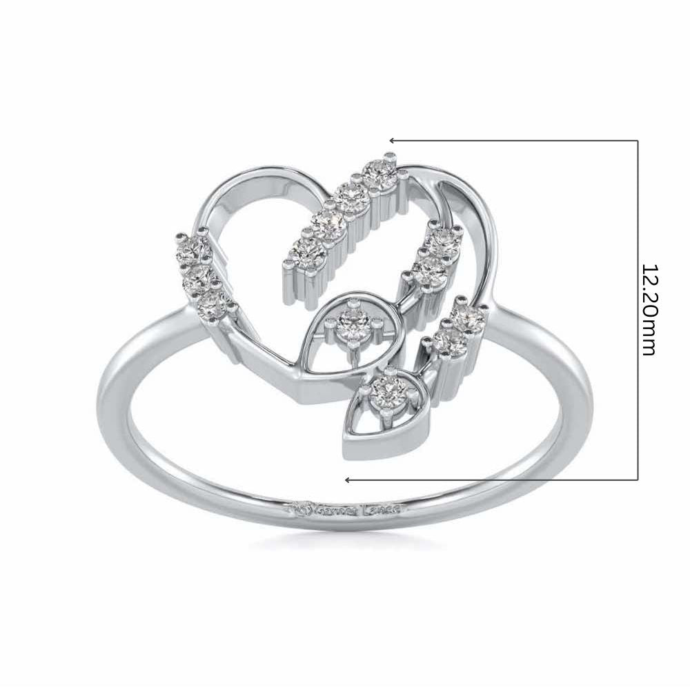 Asteroid Heart Silver Ring - White Gold - Image 5