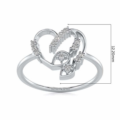 Asteroid Heart Silver Ring - White Gold - Image 5