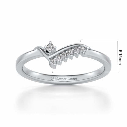Shiny Wave Silver Ring - White Gold - Image 5
