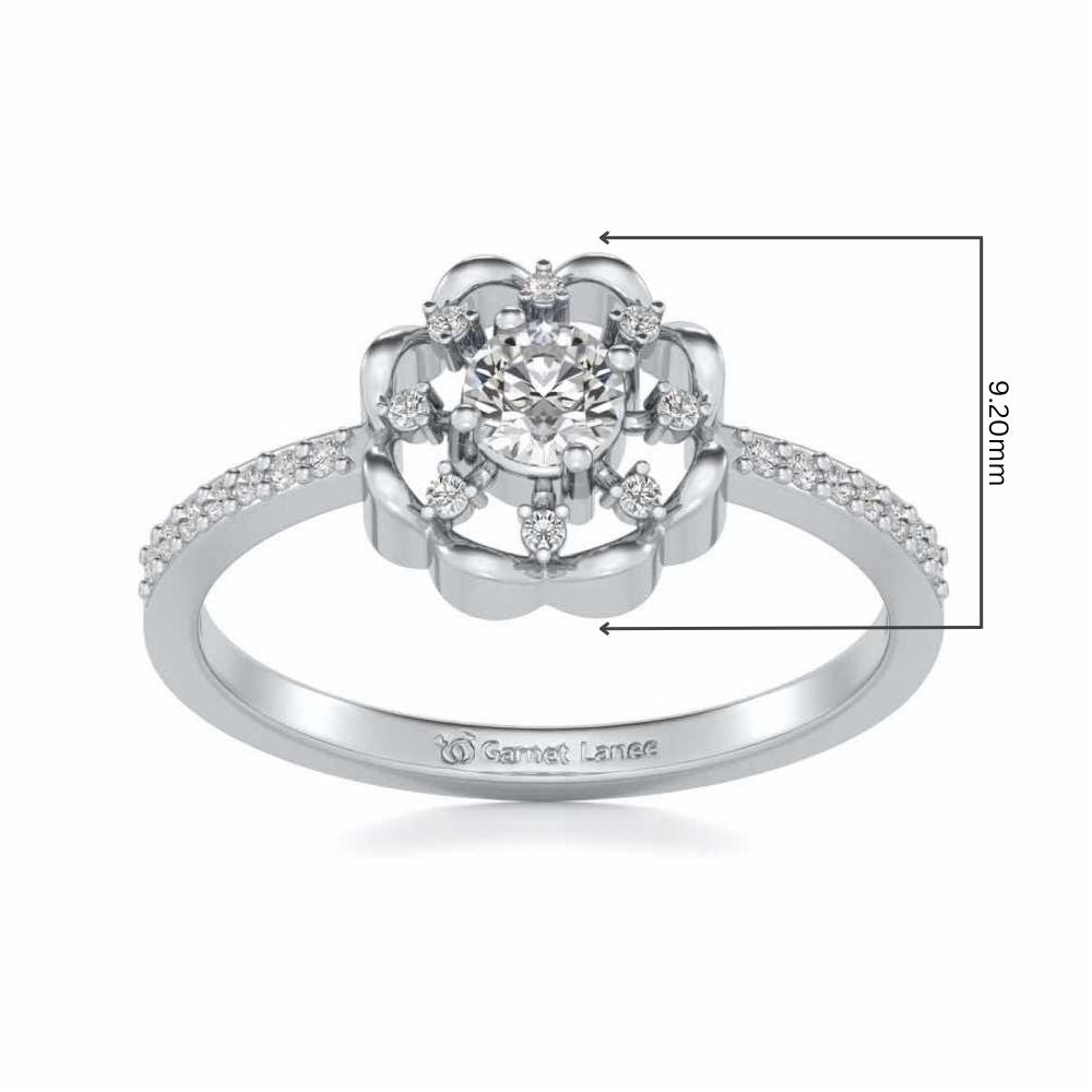 Raphsody Solitaire Silver Ring - White Gold - Image 5