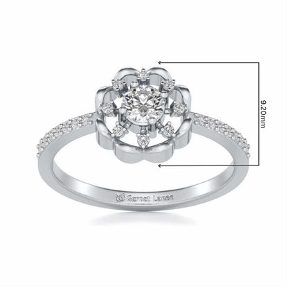 Raphsody Solitaire Silver Ring - White Gold - Image 5