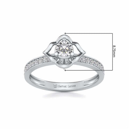 Prestige Solitaire Silver Ring - White Gold - Image 5