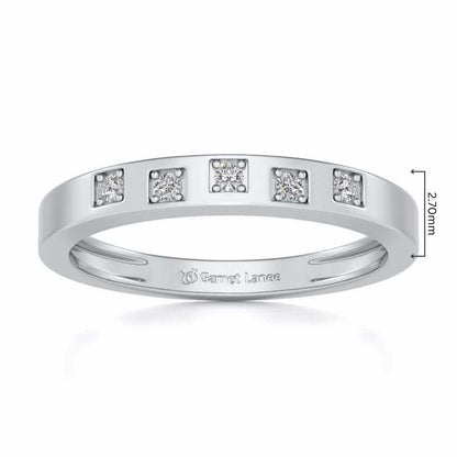 Eva Silver Band Ring - White Gold - Image 5