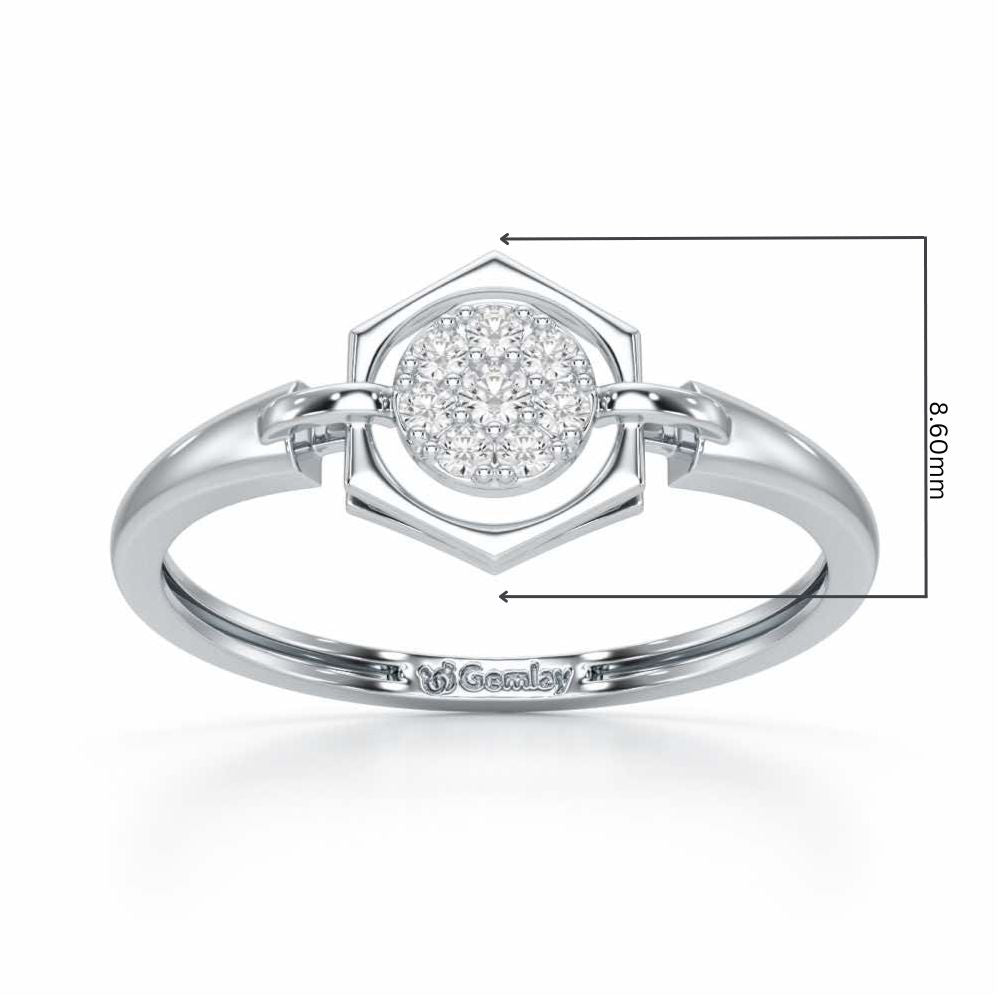 Shanya Shine Silver Ring - White Gold - Image 2