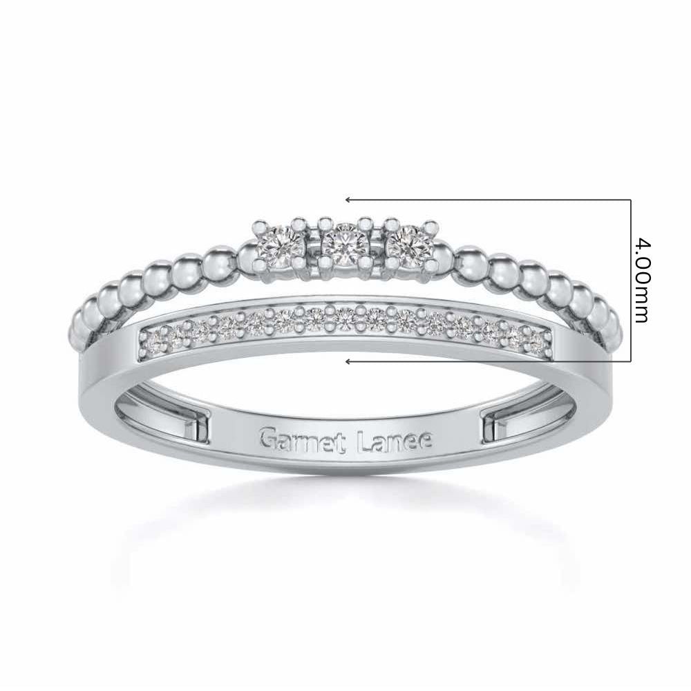 Tidal Silver Ring - White Gold - Image 5