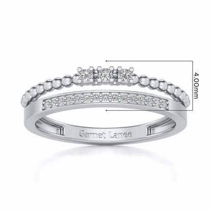 Tidal Silver Ring - White Gold - Image 5