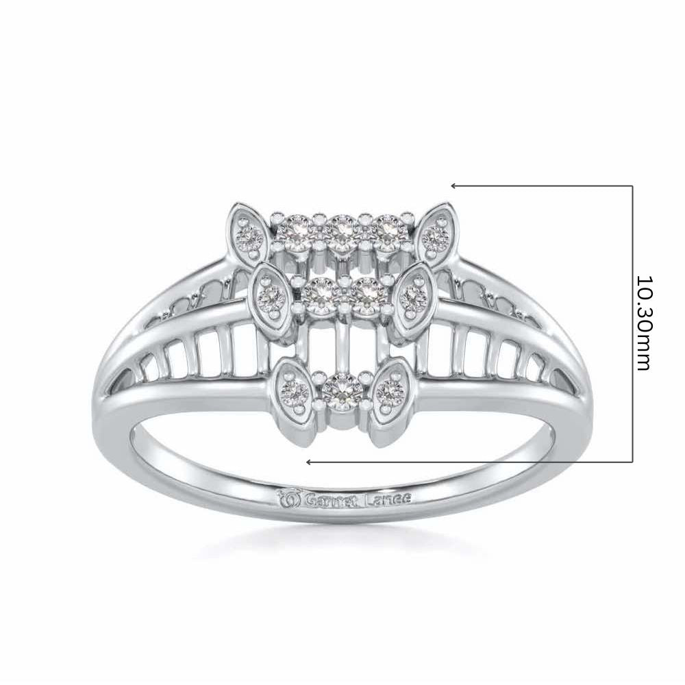 Infinity Tracery Silver Ring - White Gold - Image 5
