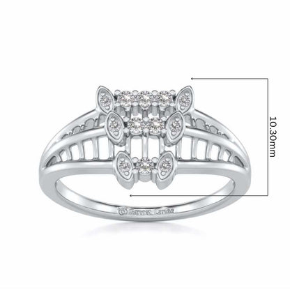 Infinity Tracery Silver Ring - White Gold - Image 5