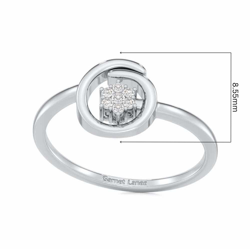 Spiral Flora Silver Ring - White Gold - Image 5