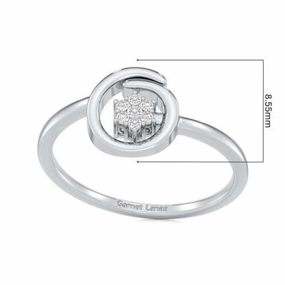 Spiral Flora Silver Ring - White Gold - Image 5