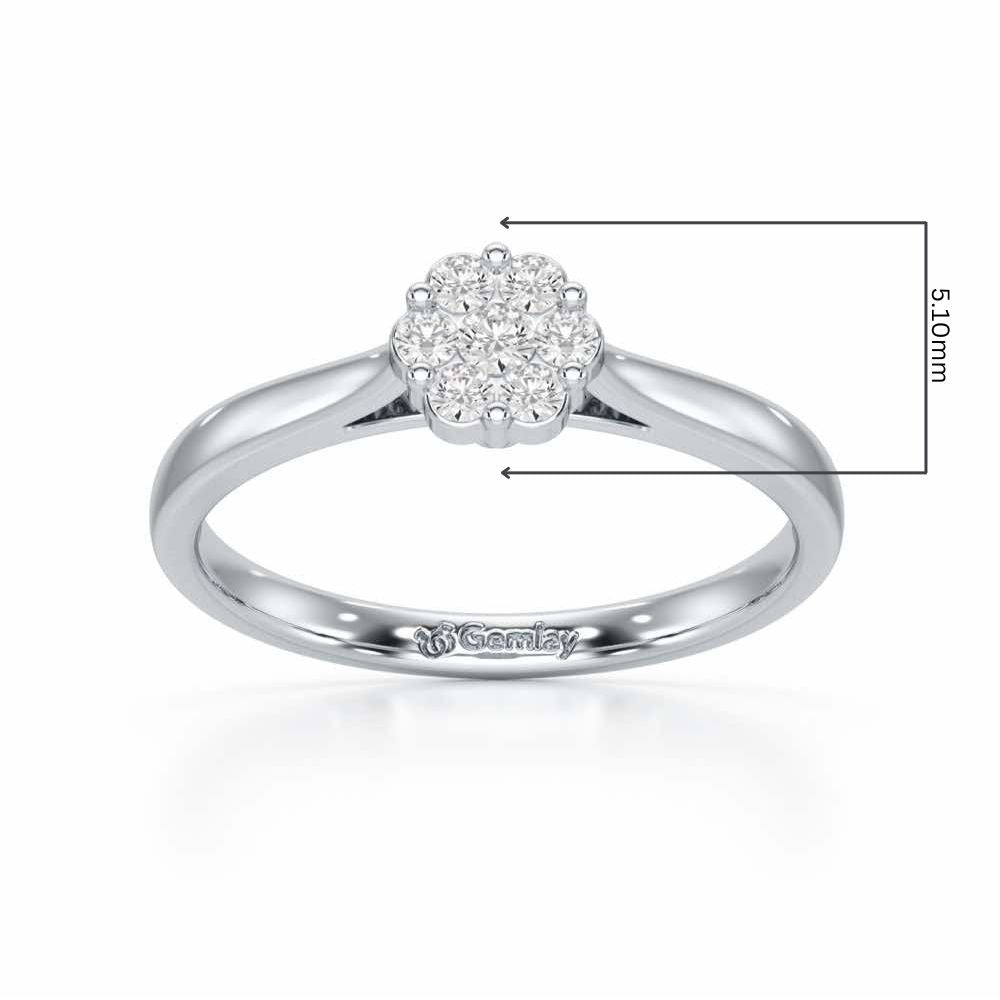 Elven Shimmer Silver Ring - White Gold - Image 2