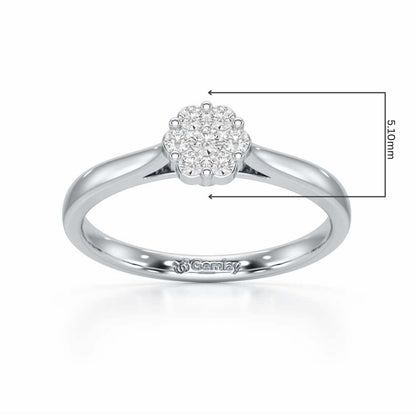 Elven Shimmer Silver Ring - White Gold - Image 2