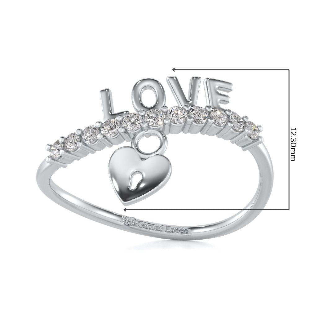 Hang Love Silver Ring - White Gold - Image 2