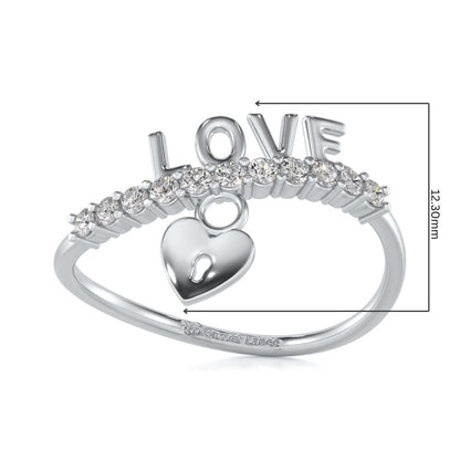 Hang Love Silver Ring - White Gold - Image 2