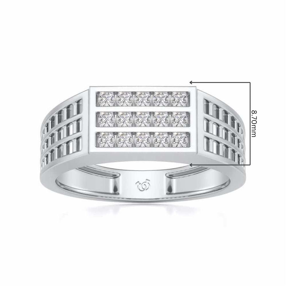 Visiona Silver Ring For Men - White Gold - Image 5