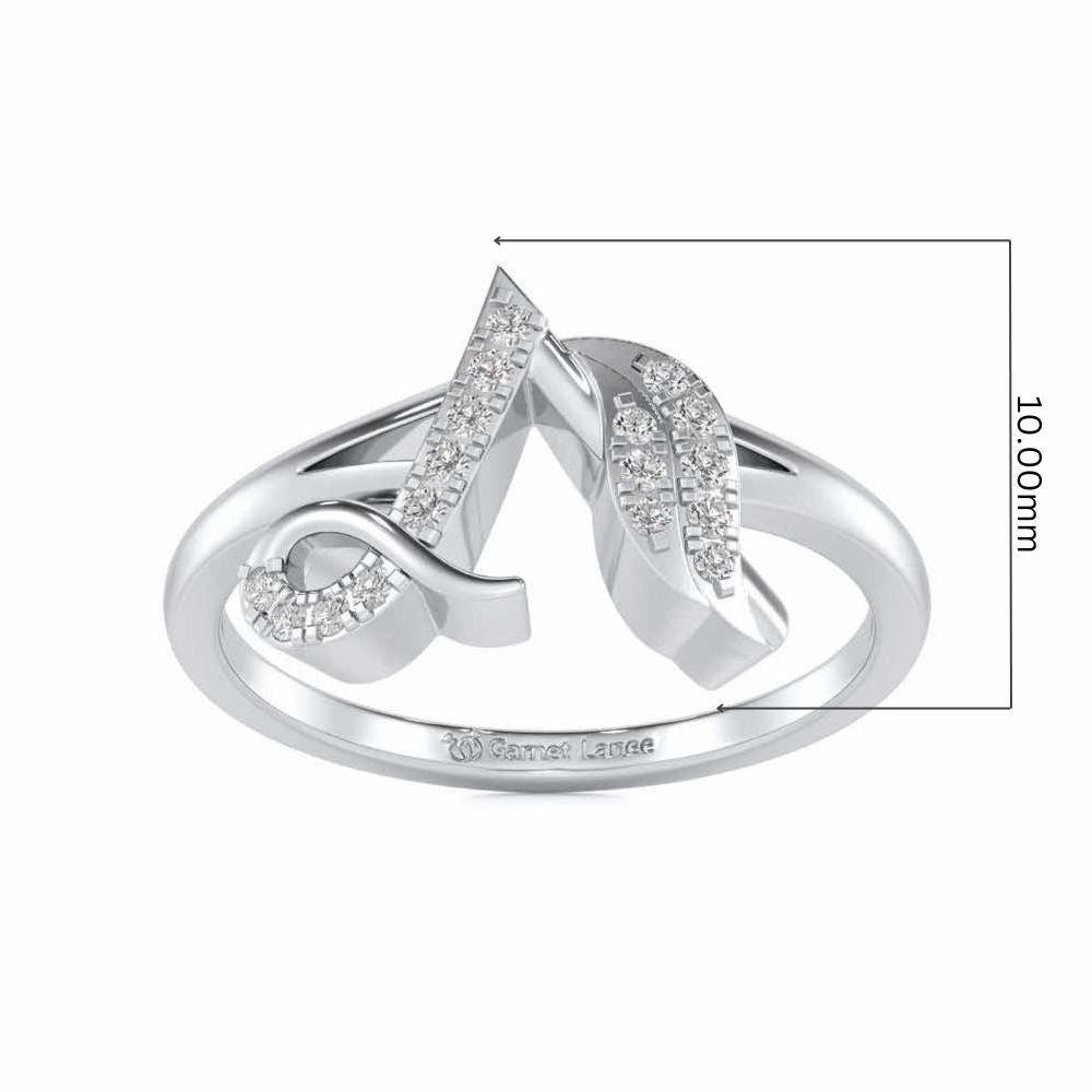 Stylish A Silver Ring - White Gold - Image 5