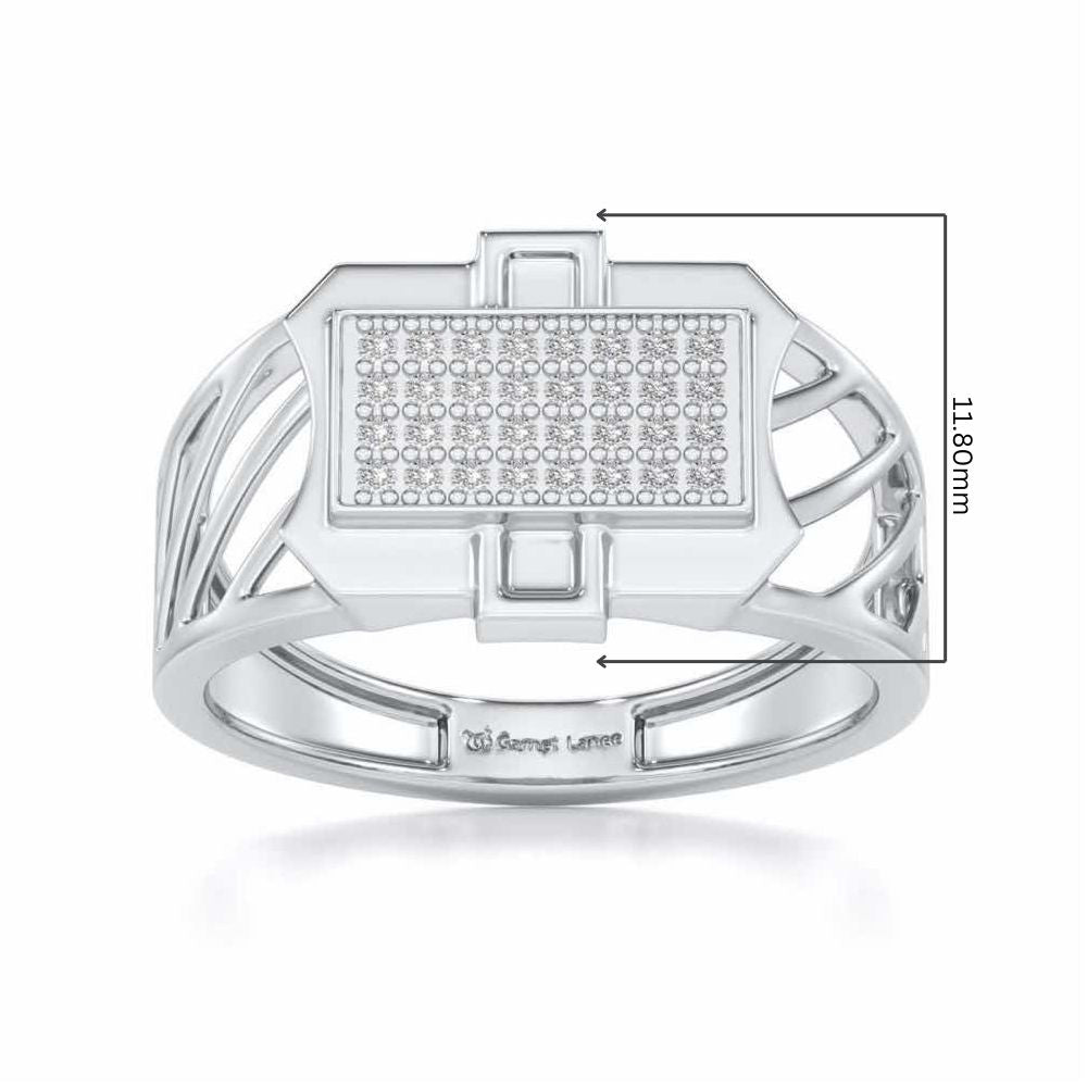 BraveHeart Silver Ring For Men - White Gold - Image 5