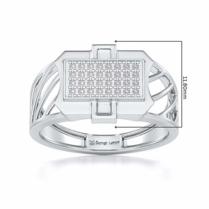 BraveHeart Silver Ring For Men - White Gold - Image 5