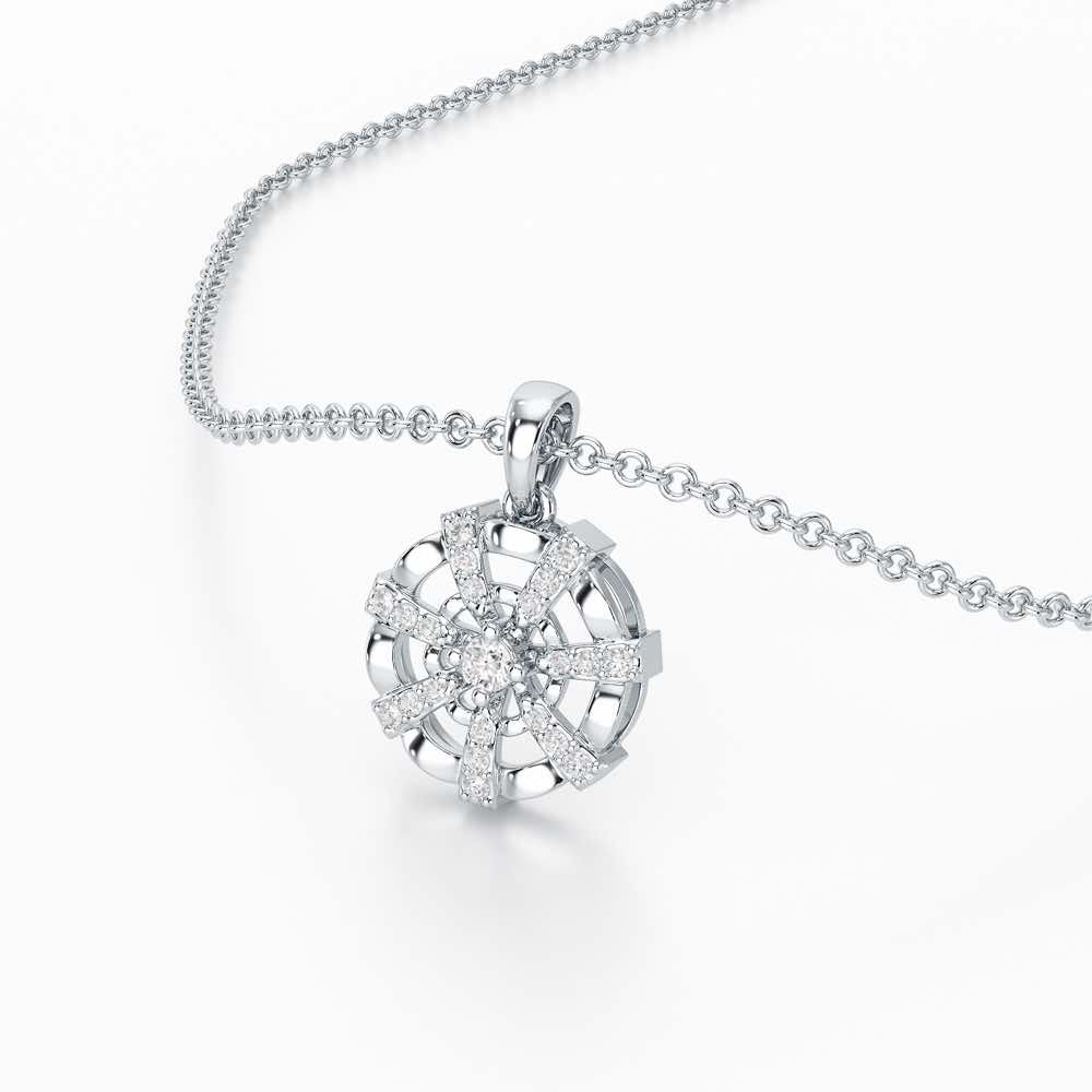 Ethereal Charm Silver Pendant - White Gold - Image 2