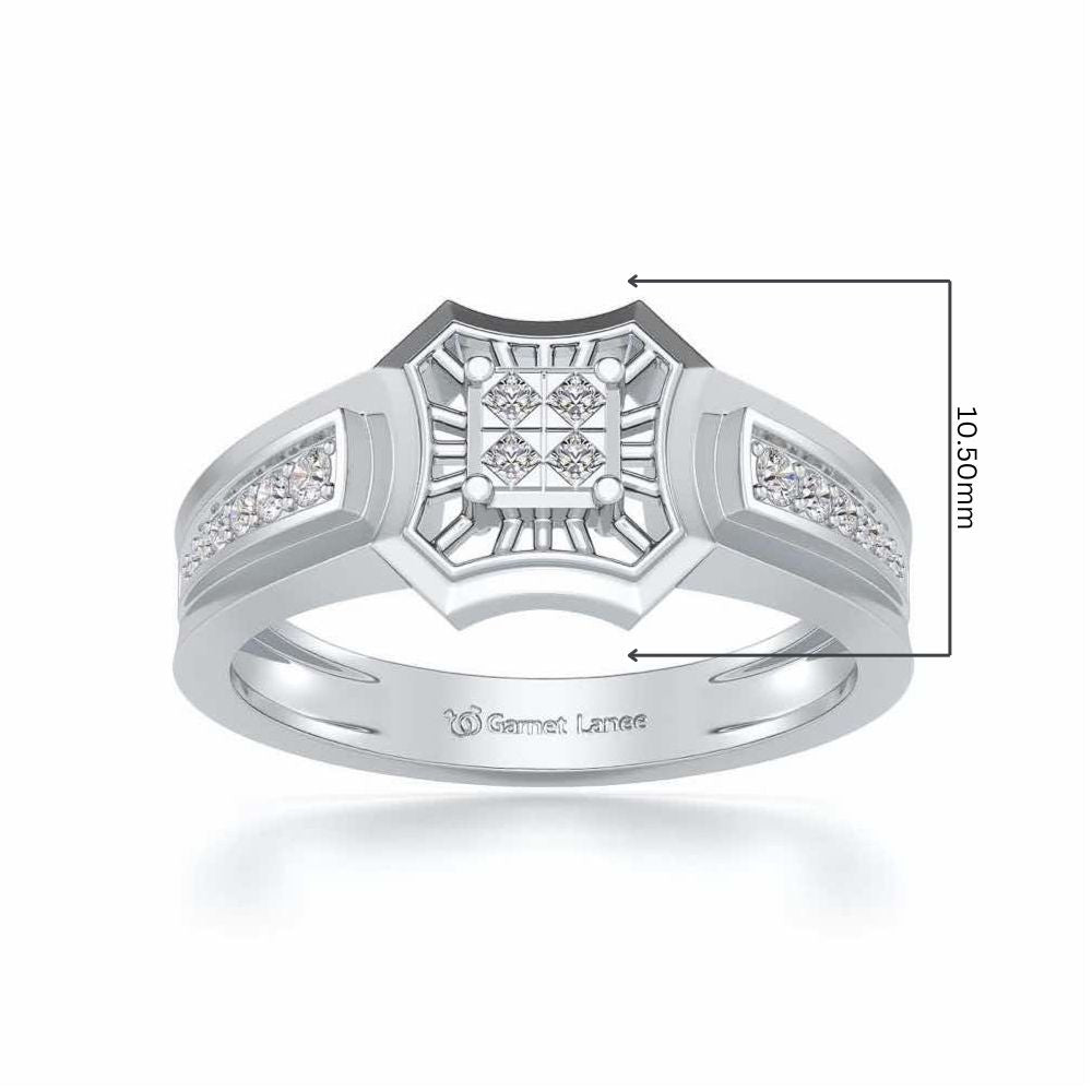 Rays Ring For Men For Men - White Gold - Image 5