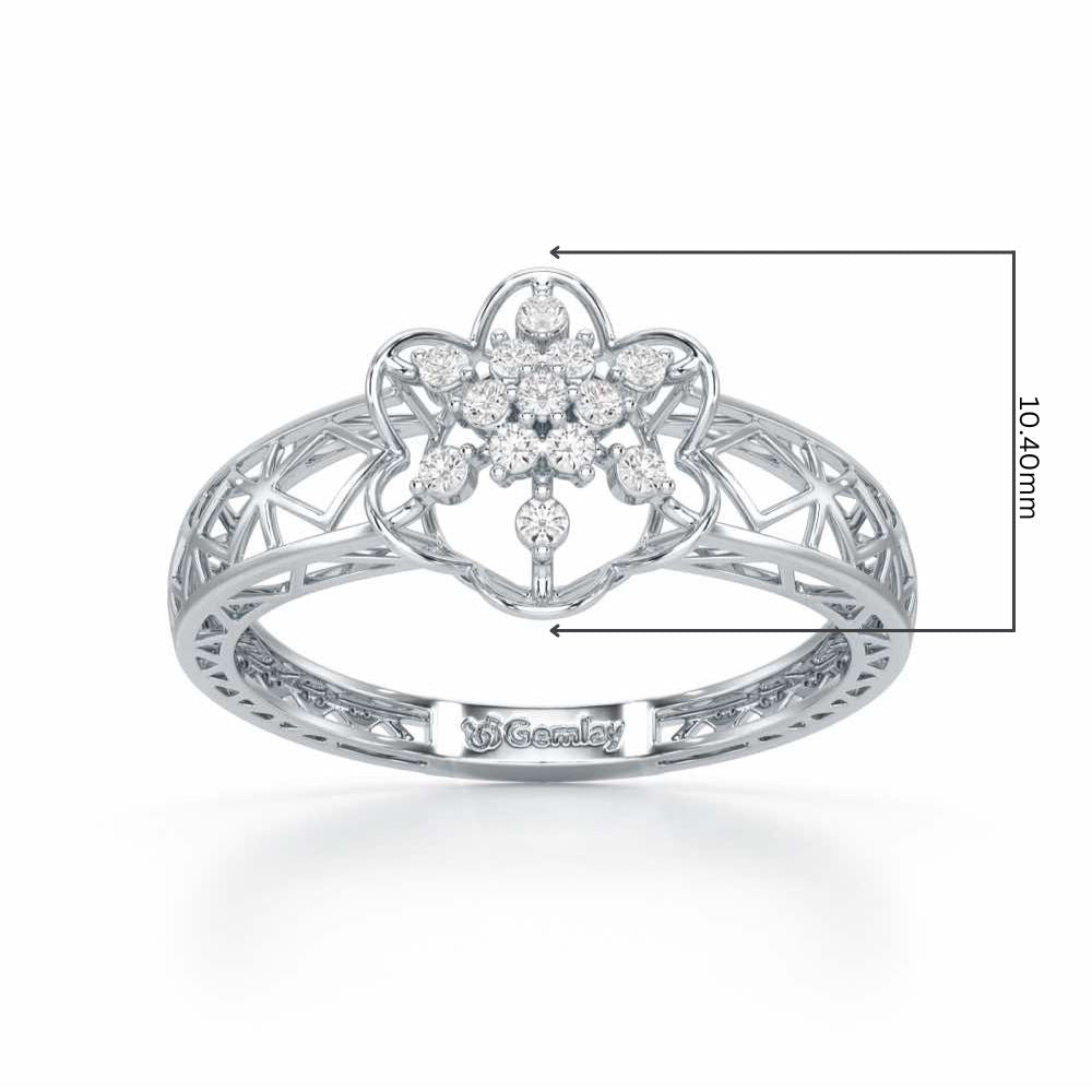 Graceful Yana Silver Ring - White Gold - Image 2