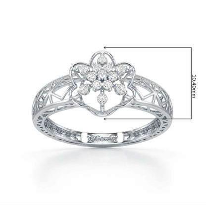 Graceful Yana Silver Ring - White Gold - Image 2