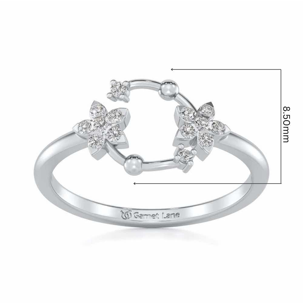 Linked Flora Silver Ring - White Gold - Image 5