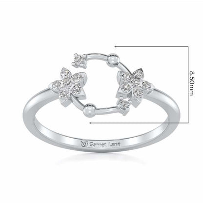 Linked Flora Silver Ring - White Gold - Image 5