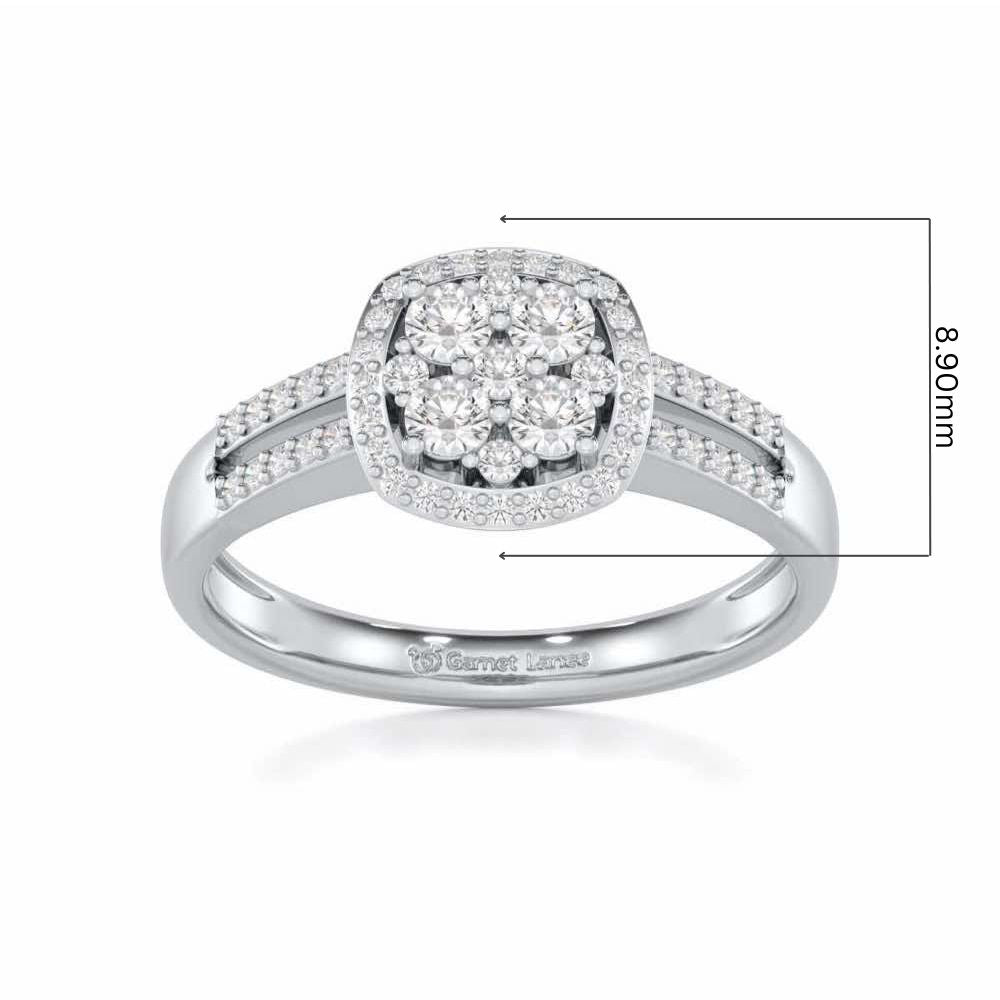 Gracious Glow Silver Ring - White Gold - Image 5