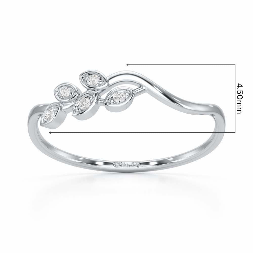 Delicate Vine Silver Ring - White Gold - Image 5