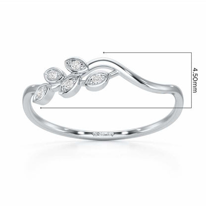 Delicate Vine Silver Ring - White Gold - Image 5