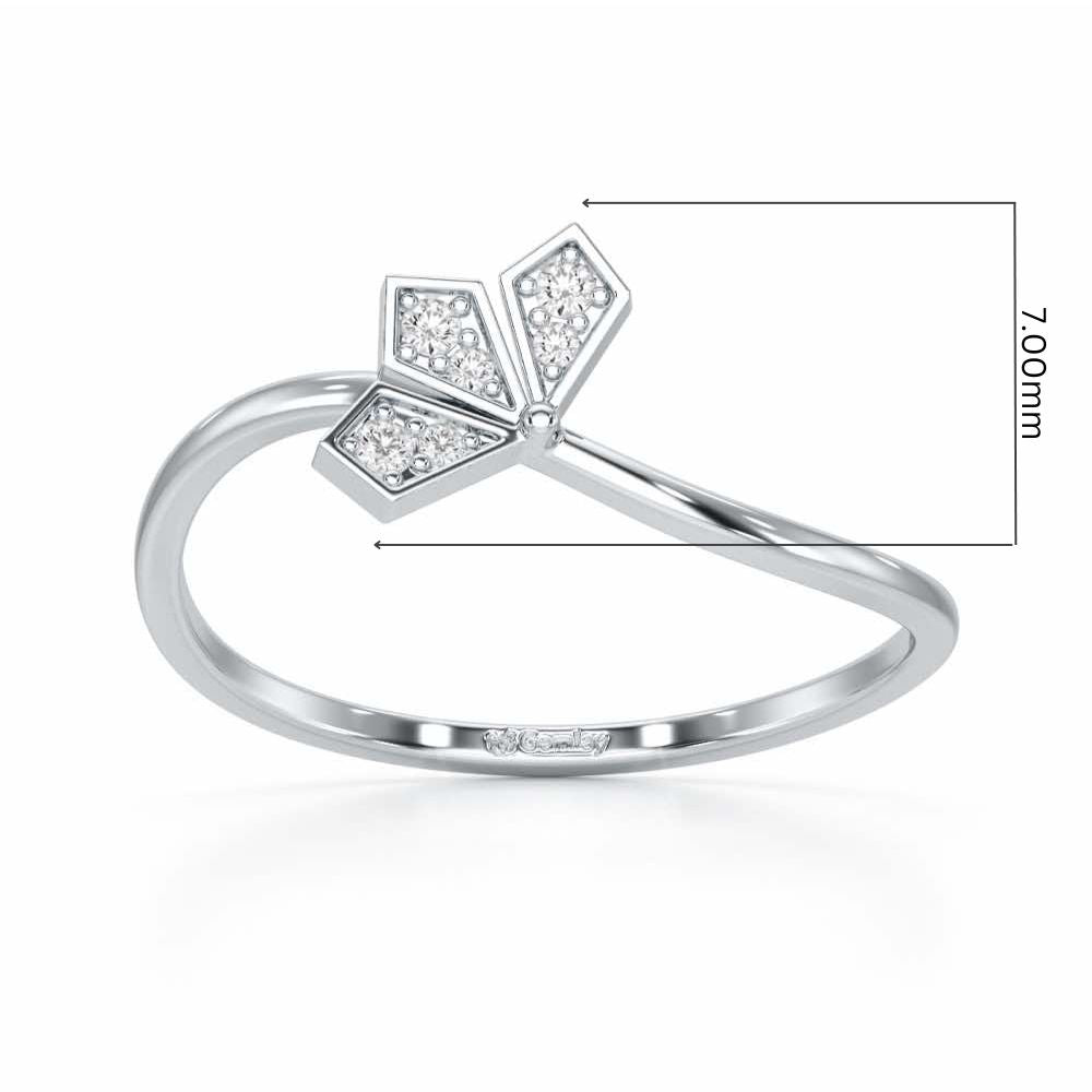 Dazzle Petals Silver Ring - White Gold - Image 5