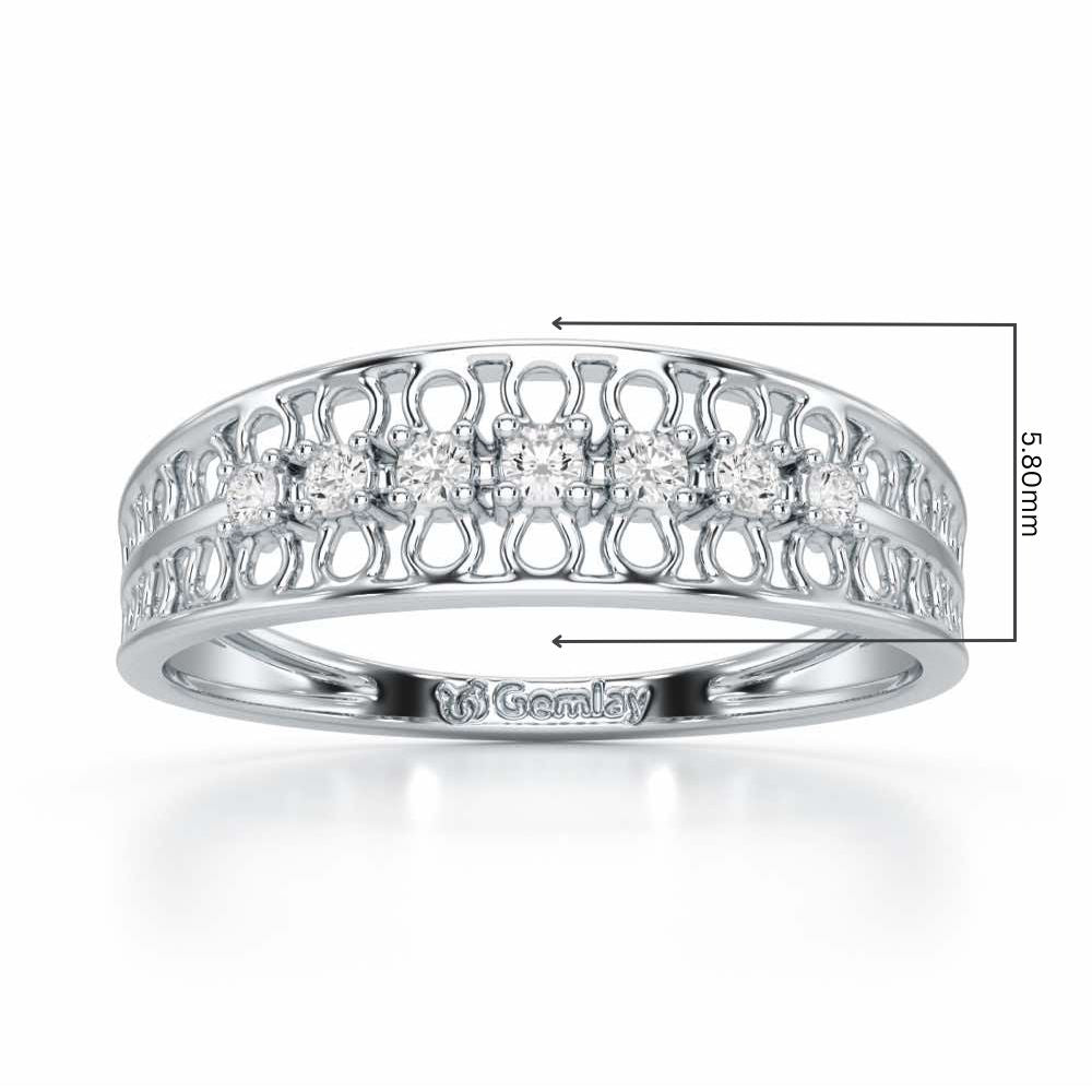Lattice Binge Silver Ring - White Gold - Image 2
