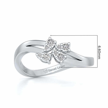 Grace flora Silver Ring - White Gold - Image 5