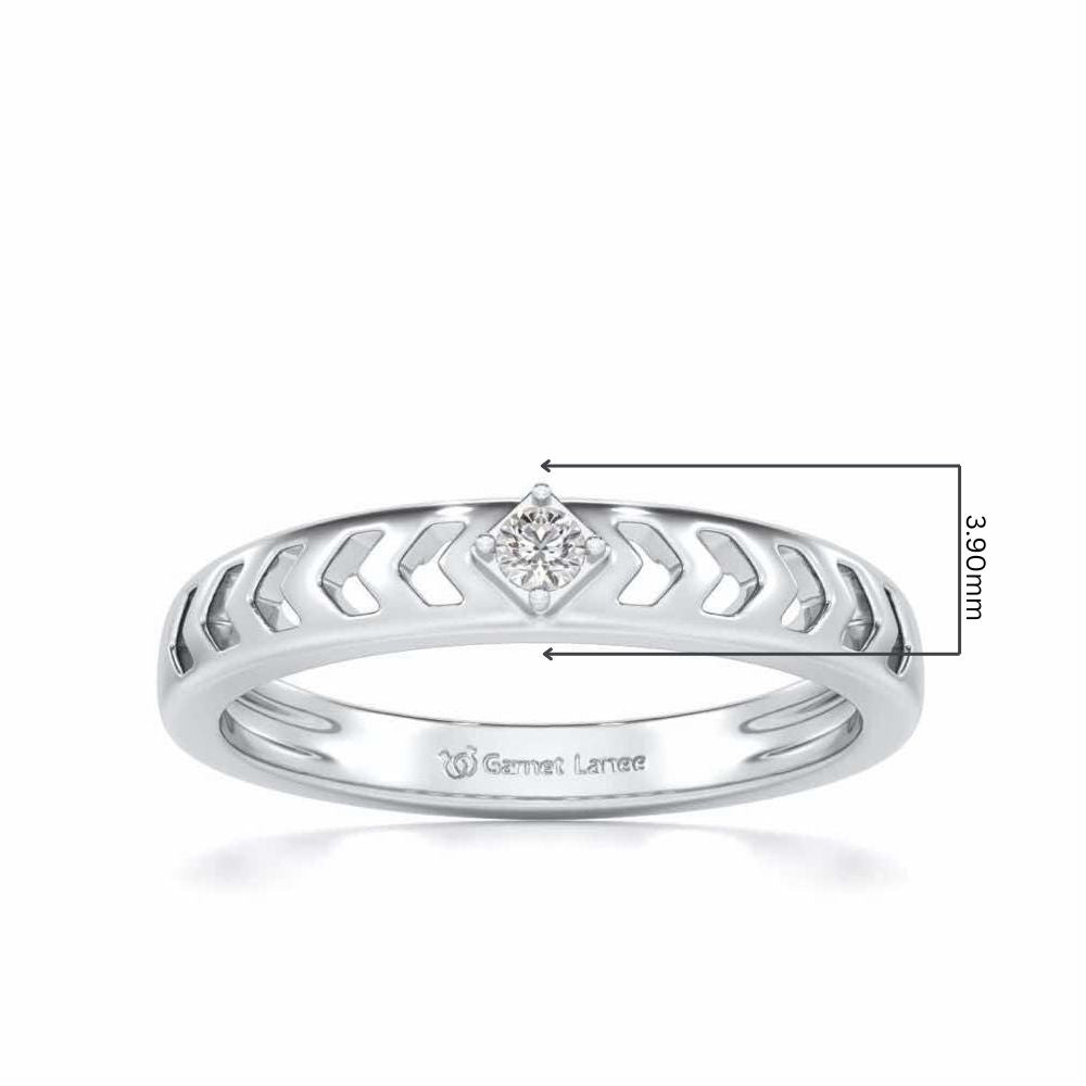 Rapturous Solitaire Silver Ring - White Gold - Image 5