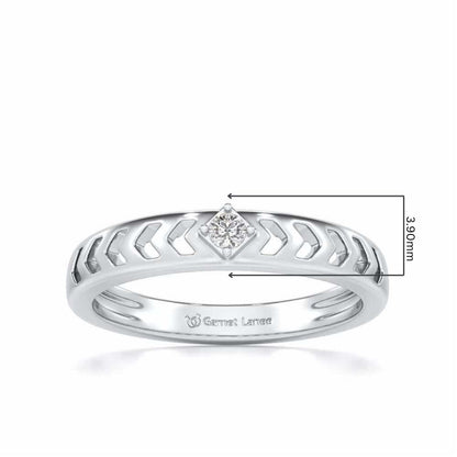 Rapturous Solitaire Silver Ring - White Gold - Image 5