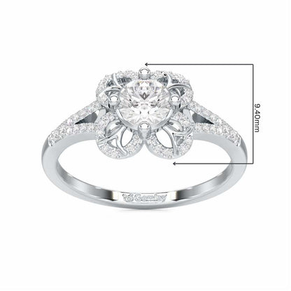 Radiant Blossom Solitaire Ring - White Gold - Image 5